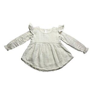 Jamie Kay White Muslin Blouse Eyelet Trim and Ruffles Size 6 Years
